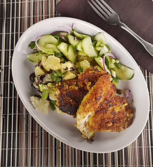 Image showing Chicken Schnitzel With Vegetables