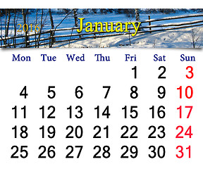 Image showing calendar for January 2016