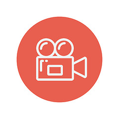 Image showing Video camera thin line icon