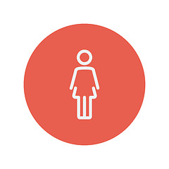 Image showing Woman standing thin line icon