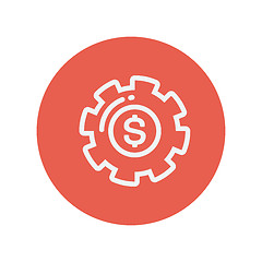 Image showing Money gear thin line icon