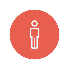 Image showing Man standing thin line icon