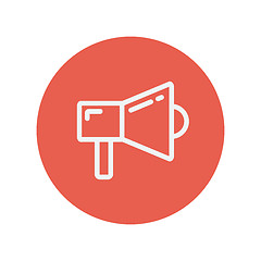 Image showing Megaphone thin line icon