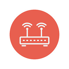 Image showing Wireless router thin line icon