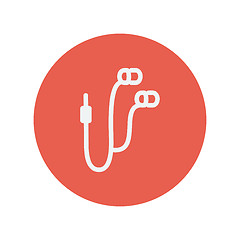 Image showing Earphone thin line icon