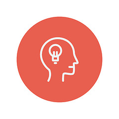 Image showing Human head with idea thin line icon