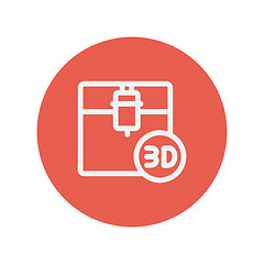 Image showing Three D printing machine thin line icon