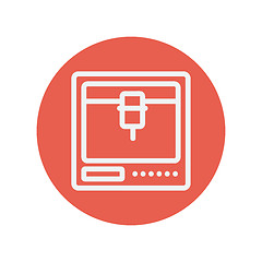 Image showing Isometric 3d printer thin line icon