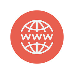 Image showing Globe with website design thin line icon