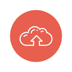 Image showing Cloud upload thin line icon