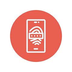 Image showing Mobille wifi thin line icon