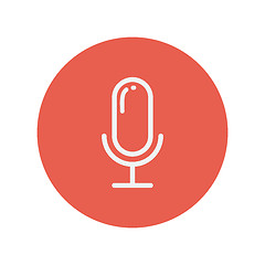 Image showing Retro microphone thin line icon