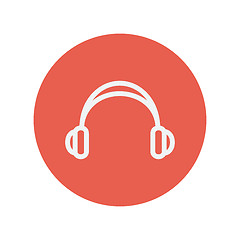 Image showing Headphone thi line icon