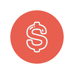 Image showing Dollar symbol thin line icon