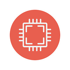 Image showing Circuit board thin line icon