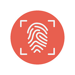 Image showing Fingerprint scanning thin line icon