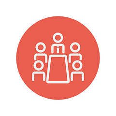 Image showing Business meeting in office thin line icon