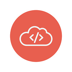 Image showing Transferring files cloud apps thin line icon