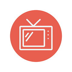 Image showing Retro television thin line icon