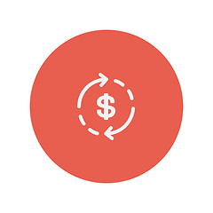 Image showing Money dollar symbol with arrow thin line icon