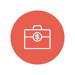 Image showing Money suitcase thin line icon