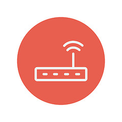 Image showing Wifi router modem thin line icon