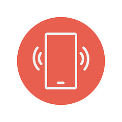 Image showing Mobile phone vibrating thin line icon