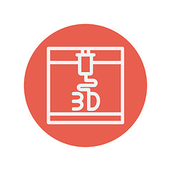 Image showing Three D printer thin line icon