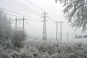 Image showing Electric masts