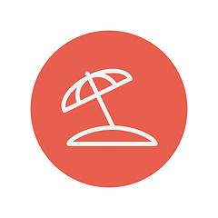 Image showing Beach umbrella thin line icon