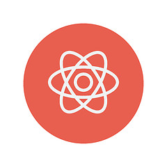 Image showing Atom thin line icon