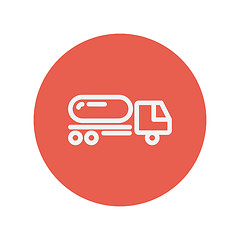 Image showing Fuel truck thin line icon