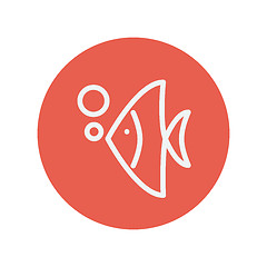 Image showing Tropical fish thin line icon