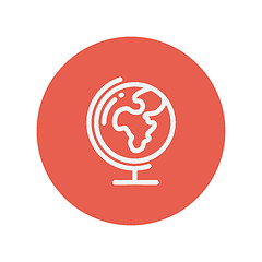 Image showing World globe with stand thin line icon