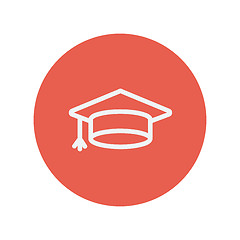 Image showing Graduation cap thin line icon