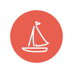 Image showing Sailboat thin line icon