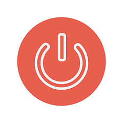 Image showing Power start button thin line icon