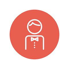 Image showing Waiter thin line icon
