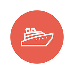 Image showing Cruise ship thin line icon