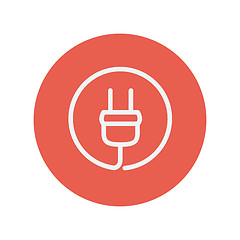 Image showing Electrical plug thin line icon