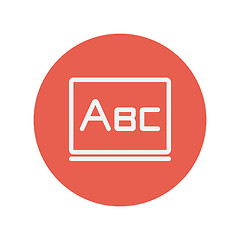 Image showing Big letters ABC on the blackboard thin line icon