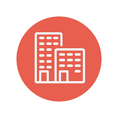 Image showing Office buildings thin line icon
