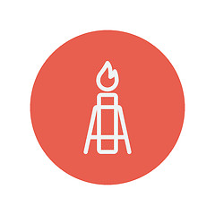 Image showing Candle with holder thin line icon