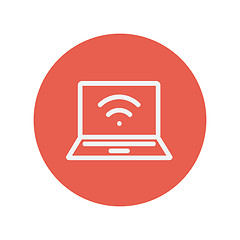 Image showing Internet wifi thin line icon
