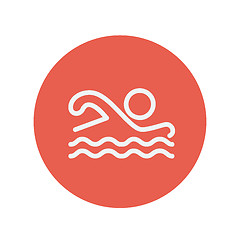 Image showing Swimmer thin line icon