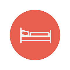 Image showing Bed thin line icon