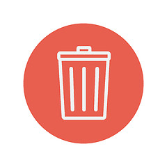 Image showing Trash can thin line icon