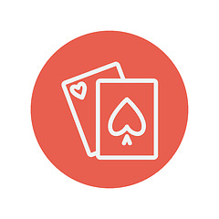 Image showing Playing cards thin line icon