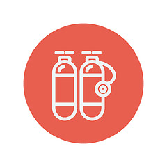 Image showing Oxygen tank thin line icon