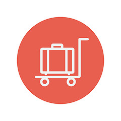 Image showing Trolley luggage thin line icon